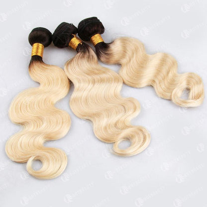 Hot Beauty Hair 1B/613 Ombre Blonde 3 Bundles Virgin Human Hair  Body Wave