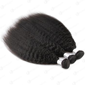 Hot Beauty Hair Peruvian 3 Bundles Kinky Straight 100% Virgin Human Hair Weave
