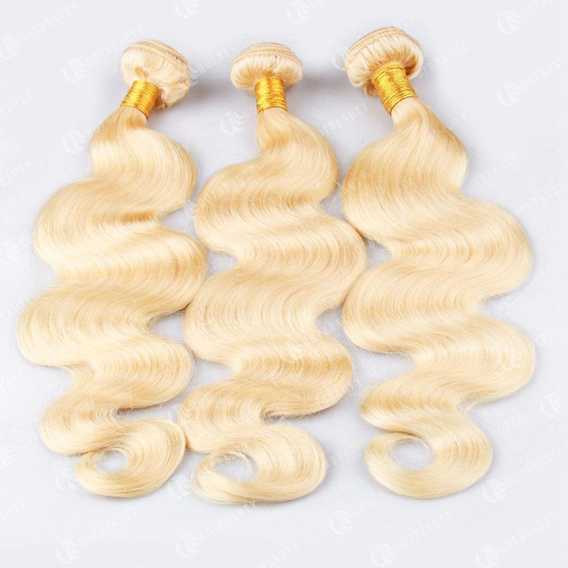 Hot Beauty Hair 613 Blonde 3 Bundles Virgin Human Hair Body Wave