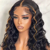 Graceful Blonde Highlights Ocean Wave 5x5 Undetectable Glueless Closure Wigs