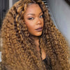 High Density Mix Highlight Deep Wave Lace Closure Wig