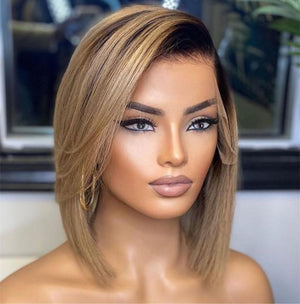 Hot Beauty Hair Tb/Blonde Color T Part Lace Wig Bob Wig