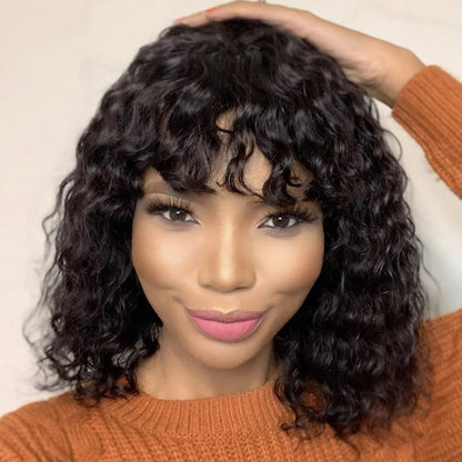 Hot Beauty Hair Bob Wig With Bang Water Wave