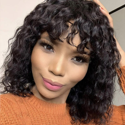 Hot Beauty Hair Bob Wig With Bang Water Wave