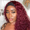 Hot Beauty Hair Burgundy Headband Wig Deep Wave(Get Free Headband Set)