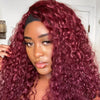 Hot Beauty Hair Burgundy Headband Wig Deep Wave(Get Free Headband Set)