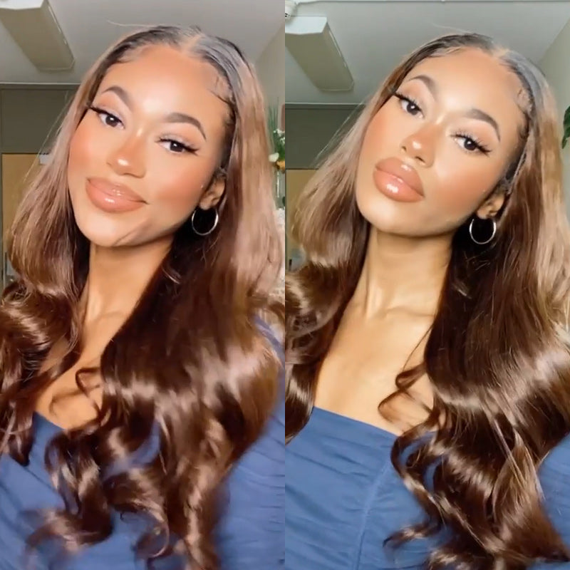 Hot Beauty Hair Chestnut Brown Closure Lace Wig Straight