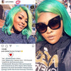 NeonGreen Bob Wig Frontal Lace 100% Virgin Human Hair