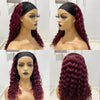 Hot Beauty Hair Redviolet Headband Wig With Dark Root Deep Wave(Get Free Headband Set)