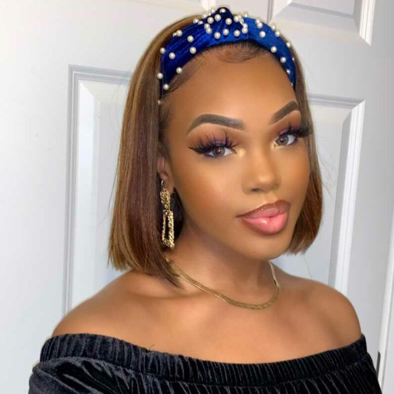 Hot Beauty Hair Gorgeous Highlight Headband Bob Wig(Get Free Headband Set)