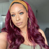 Hot Beauty Hair Redviolet Headband Wig With Dark Root Loose Wave(Get Free Headband Set)