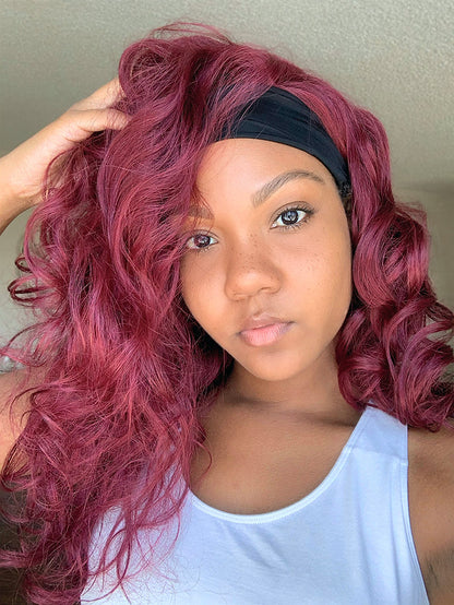Hot Beauty Hair Redviolet Headband Wig(Get Free Headband Set)