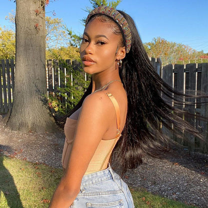 Hot Beauty Hair Headband Wig Straight(Get Free Headband Set)