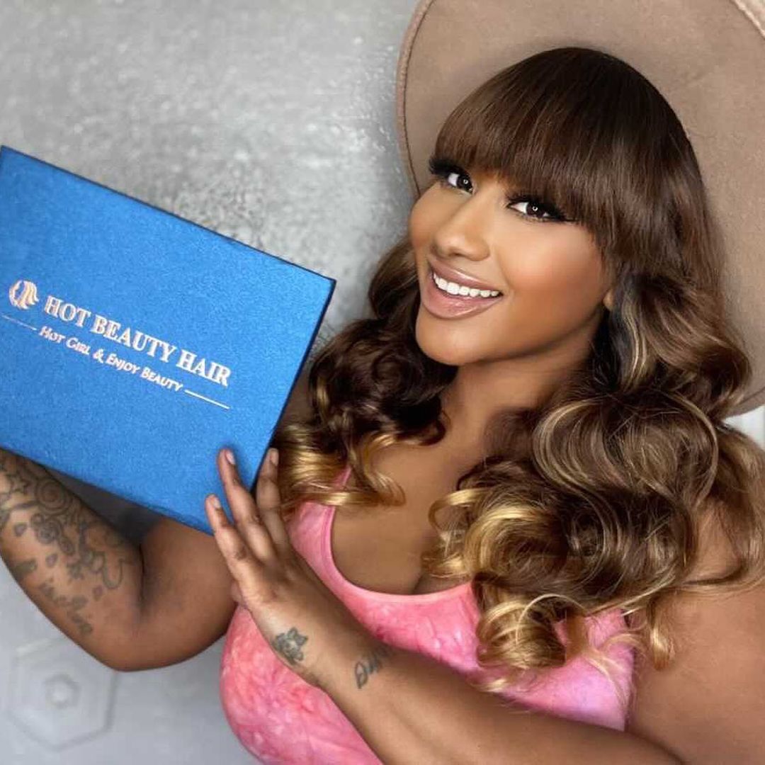 Flawless Ombre Color Loose Wave Wig With Bangs