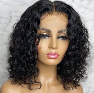 New Pineapple Curly Shoulder Lace Closure Wig