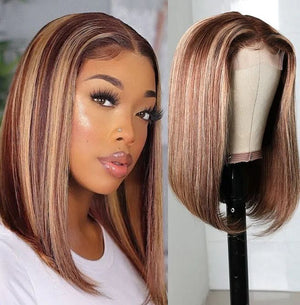 Piano Highlight Closure Lace Bob Wig