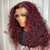 Burgundy Frontal Lace Wig Deep Wave