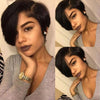 Hot Beauty Hair Short Pixie Cut Frontal Lace Wig Natural Black