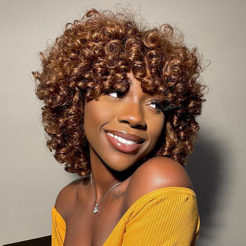 Super Double Drawn Rose Curl Wig Chestnut Brown - 14“ / Dark Chestnut Brown